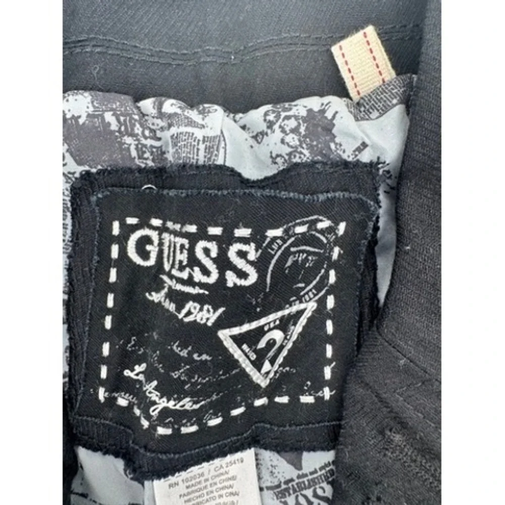 Guess Military Jacket Kids S 4 Black Studded Epaulette Linen‎ Blend Jacket Read